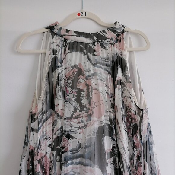 Forever Womens Multicolor High Halter Neck Abstract Print A-Line Dress 16 - Picture 2 of 6